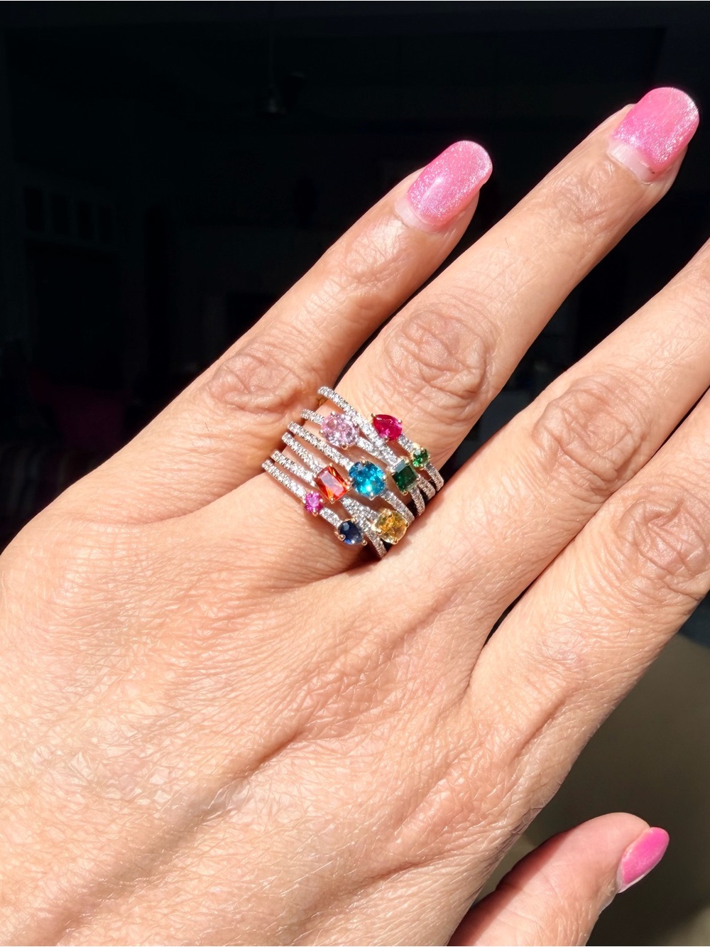 9k natural diamond ring